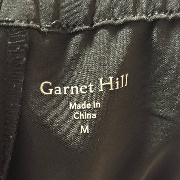 GARNET HILL Relaxed Side Snap Pull On Pants in Black  High rise Wide leg  SZ M - Picture 8 of 12